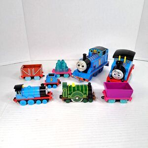 Thomas & Friends Train Lot 8 Pc Thomas Percy Engines Cargo Cars Crystal Whistle